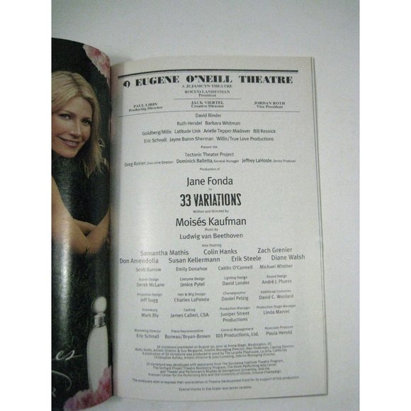 33 Variations Playbill April 2009 Eugene O'Neill Theatre Ticket Jane Fonda Hanks - Picture 5 of 7
